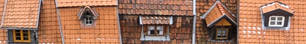 Sanierte Dächer von Altbauten